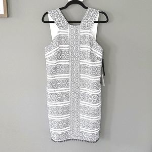 NWT Nordstrom Maggy London Black White Print Sheath Dress 6